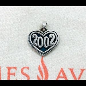 Retired James Avery 2002 Year Heart Charm Special